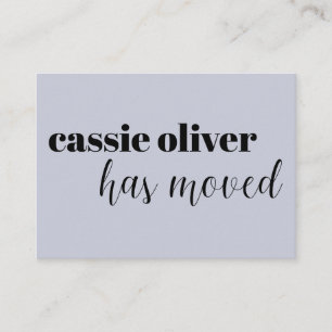 Dusty Blue Change of Address Card: Single Person Business Card