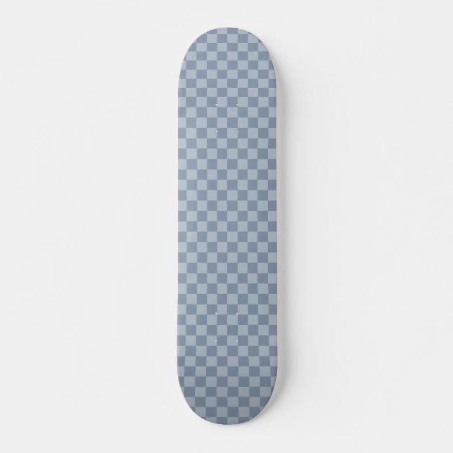 Dusty Blue Chequerboard Skateboard (Front)