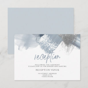 Dusty Blue Chic Brushstrokes Invitation