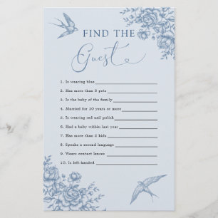 Dusty Blue Chinoiserie Baby Shower Find The Guest