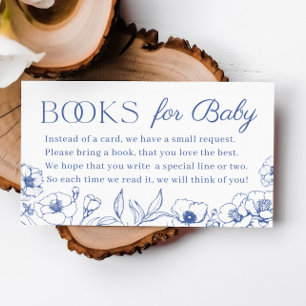 Dusty Blue Chinoiserie Books for Baby Enclosure Card