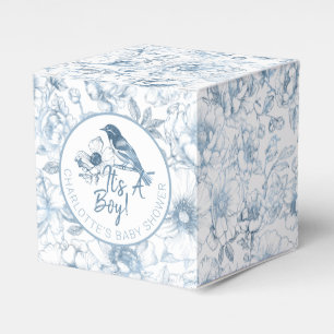 Dusty Blue Chinoiserie Elegant Baby Shower Favour Box