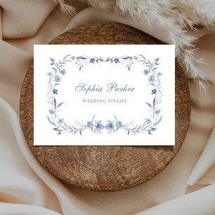 Dusty Blue Chinoiserie Floral Business Card
