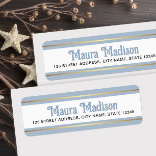 Dusty blue Christmas holiday return address Label