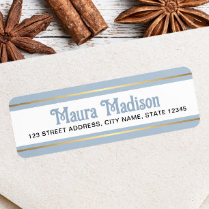 Dusty blue Christmas holiday return address Label