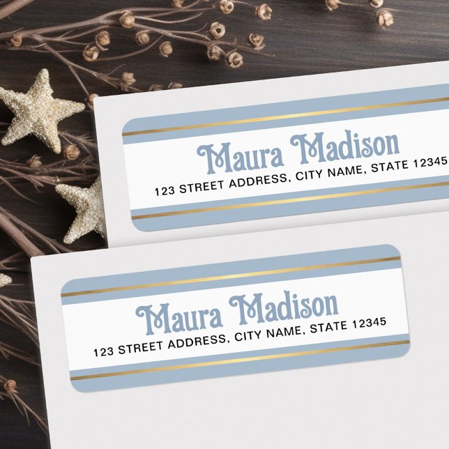 Dusty blue Christmas holiday return address Label (Dusty blue Christmas holiday return address Label)