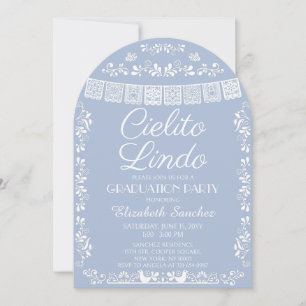 Dusty Blue Cielito Lindo Graduation Party Arch Invitation