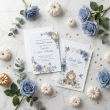 Dusty Blue Cinderella Sweet 16 Fairytale Birthday