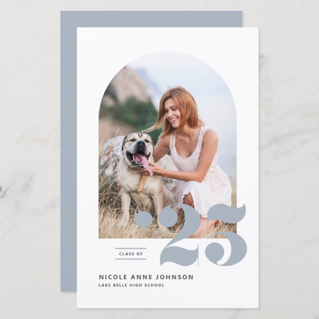 Dusty Blue Class of 2025 Arch Photo Graduation (Front/Back)