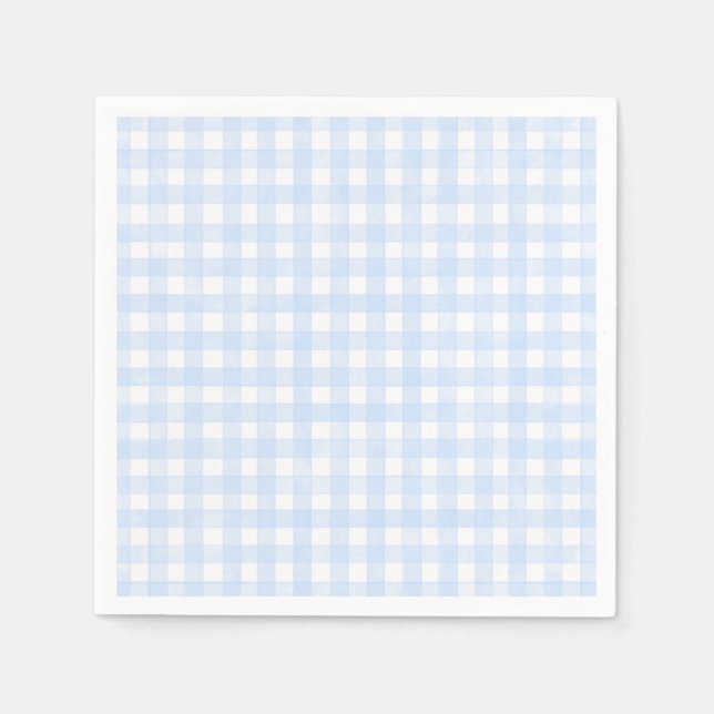 Dusty Blue Classic Gingham Napkin (Front)