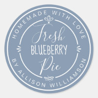 Dusty Blue Classic Homemade Blueberry Pie