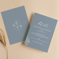 Dusty Blue Classic Minimal Modern Wedding Details