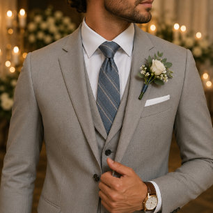 Dusty Blue Classic Textured Wedding & Business Tie