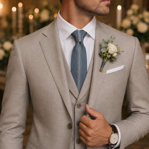 Dusty Blue Classic Textured Wedding & Business Tie
