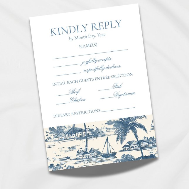 Dusty Blue Coastal RSVP Card Insert (Make your wedding planning effortless and elegant with this textured RSVP card insert!)