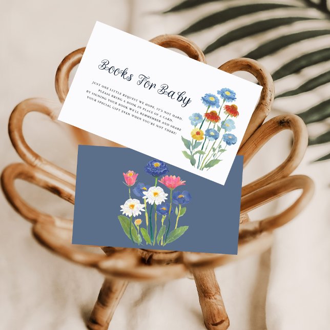 Dusty Blue Cornflower Meadow Books for Baby Enclosure Card (Creator Uploaded)
