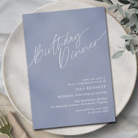 Dusty Blue Cornflower Simple Airy Birthday Dinner