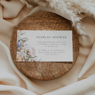 Dusty Blue Cream Floral Bridal Shower Enclosure Card