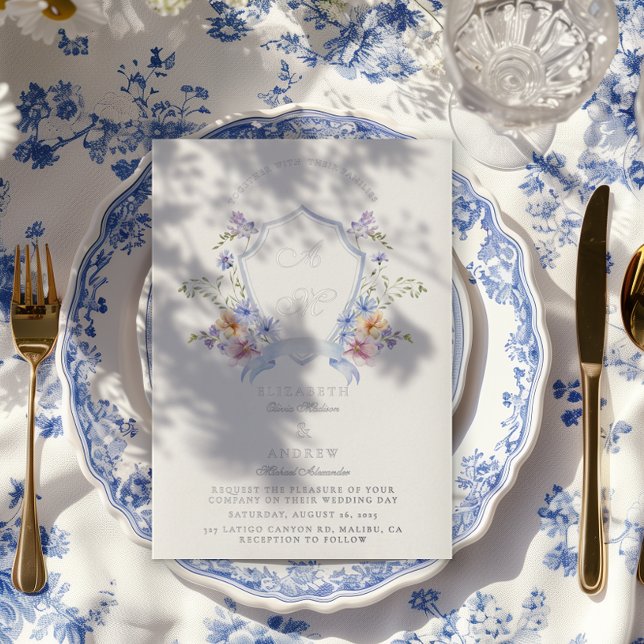 Dusty Blue Crest Floral Wedding (Creator Uploaded)