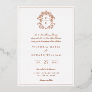 Dusty Blue Crest Monogram Wedding