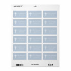 Dusty Blue Cross Boy Baptism Return Address Label