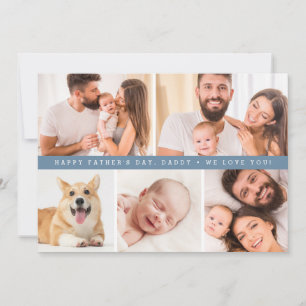 Dusty blue Custom Photo Happy Father's day DADDY Holiday Card