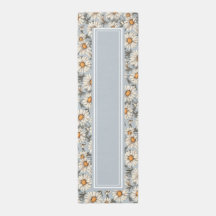 Dusty Blue Daisy Runner 2.5x8 Area Rug
