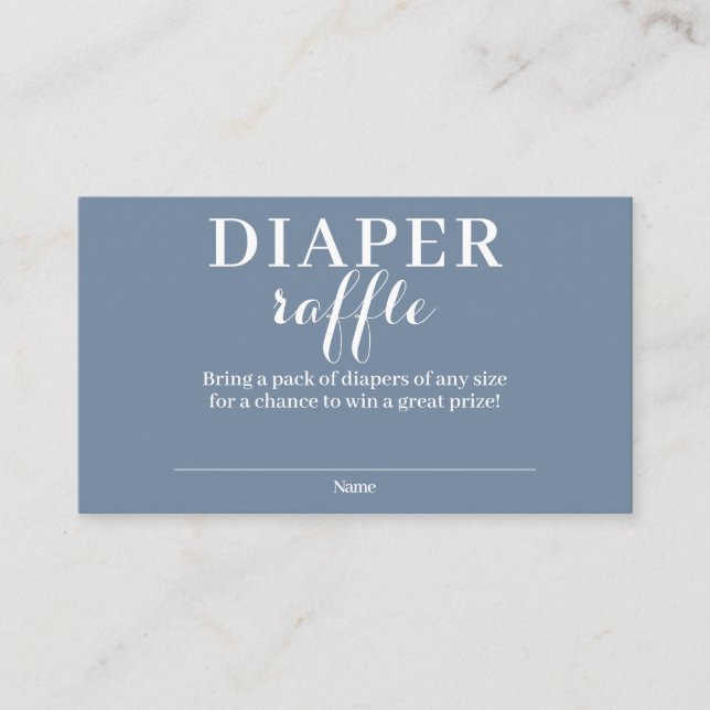 Dusty Blue Diaper Raffle Enclosure Card (Front)