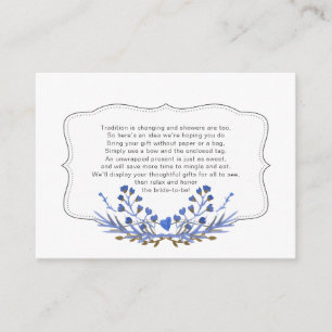 Dusty Blue Display bridal shower insert card