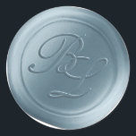 Dusty Blue Double Monogram Faux Wax Seal Stickers<br><div class="desc">These elegant traditional style script 2 Letter double Monogram Faux Wax Seal Stickers in the Dusty Blue colorway will make the perfect finishing touch to your save the dates, wedding invitations, or other special occasion stationery. Seal your envelopes or favour bags easily and beautifully with the look of real melted...</div>