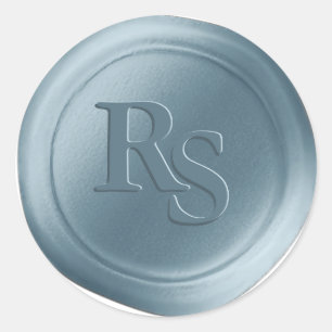Dusty Blue Double Monogram Wedding Wax Seals