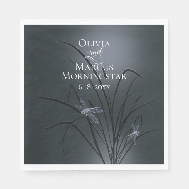 Dusty Blue Dragonfly Napkin (Front)