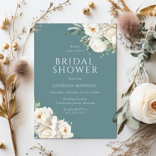 Dusty Blue Elegance: Bridal Shower Invitation
