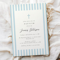 Dusty Blue Elegant Baptism Boy