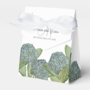 Dusty Blue Elegant Blue Floral Custom Wedding Favour Box