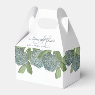 Dusty Blue Elegant Blue Floral Custom Wedding Favour Box