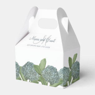 Dusty Blue Elegant Blue Floral Custom Wedding Favour Box