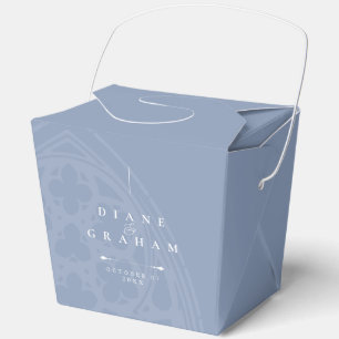 Dusty Blue Elegant Classic Gothic Minimal Wedding Favour Box