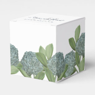 Dusty Blue Elegant Garden Floral Greenery Favour Box
