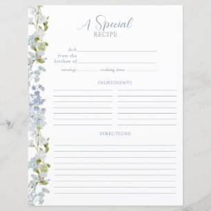 Dusty Blue Elegant Garden Shower Recipe Page