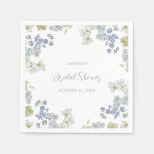 Dusty Blue Elegant Garden Vintage Bridal Shower Napkin