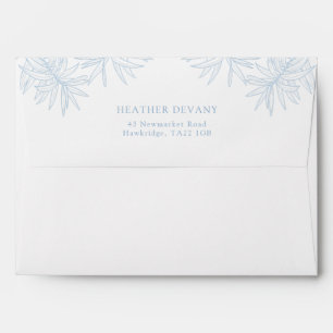 Dusty Blue Elegant Minimalist Botanical  Envel Envelope