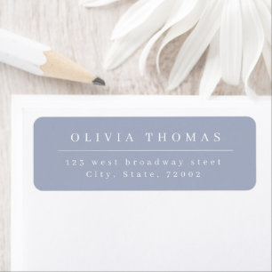 Dusty Blue Elegant minimalist return address Label