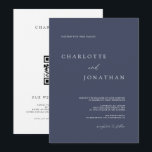 Dusty Blue Elegant Modern QR Code Wedding Invitation<br><div class="desc">Dusty Blue Elegant Modern QR Code Wedding Invitation</div>