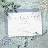 Dusty Blue Elegant Script Wedding