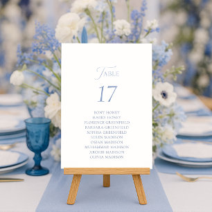 Dusty Blue Elegant Table Seating Card 