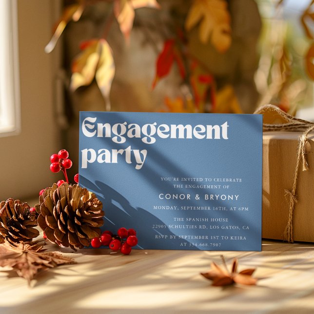 Dusty Blue Engagement Party Invitation (Creator Uploaded)