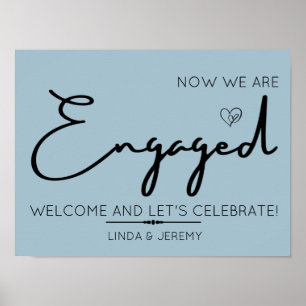 Dusty Blue Engagement Party Welcome Sign