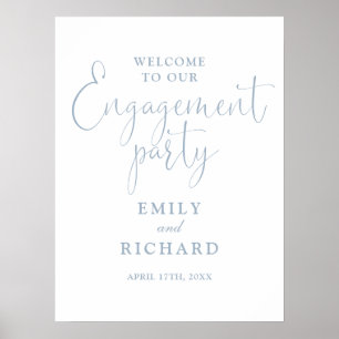 Dusty Blue Engagement Party Welcome Sign