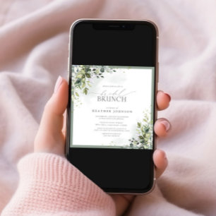 Dusty Blue Eucalyptus Botanical Bridal Brunch Invitation